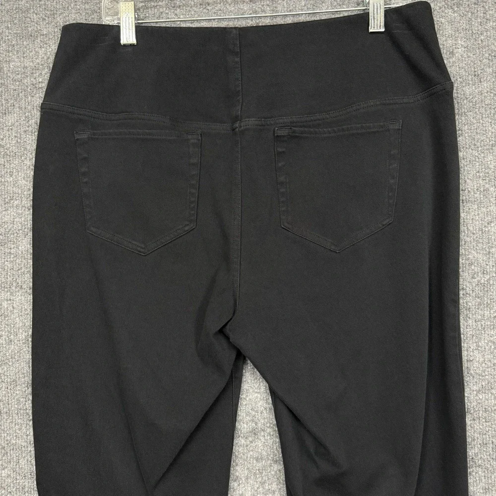 J Jill Wearever Pants Womens Large Black Straight Leg Pull On Stretch Twill